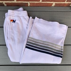 Aviator Nation Rugby Stitch Wide Leg Sweatpants